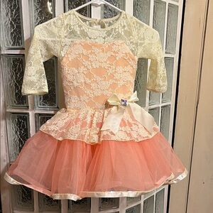 Weissman When We’re Together Lace 3/4 sleeve Tutu Dress with Bow, size IC (7/8)
